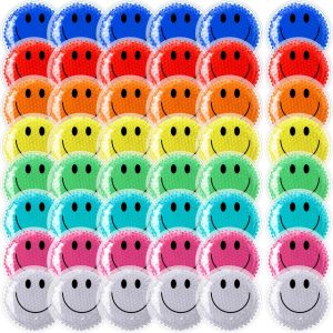 48 Pieces Smile  Ice Packs Small Gel Hot Cold Packs Round Reusable Ice Packs Gel Bead Multicolored Ice Pack Cold Compress for Pain Relief Toothache Supplies, 4 x 4 Inches